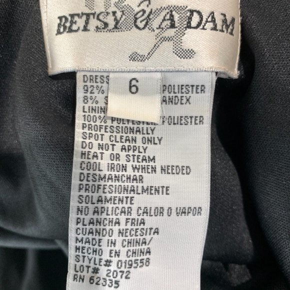 Betsy and Adam dress black sequin strappy formal cut out draping back - Picture 6 of 11